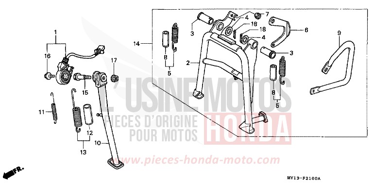 STAENDER von Africa Twin 750 SPACE BLUE (PB136I) von 1994